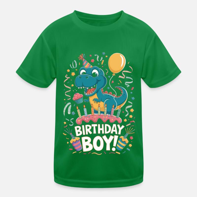 Dinosaur Birthday Boy Kids Functional T-Shirt