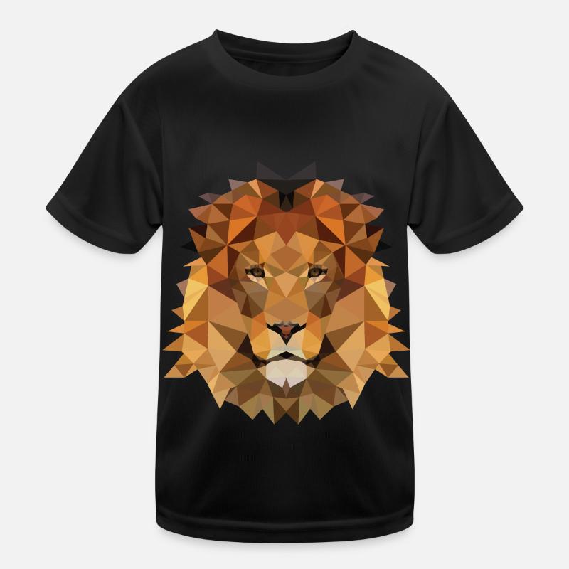 Löwe Polygon Kinder Funktions-T-Shirt