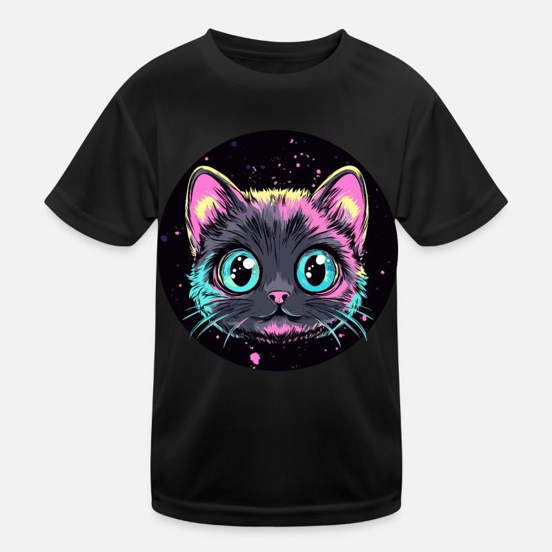 Chat néon Pop Art T-shirt sport Enfant