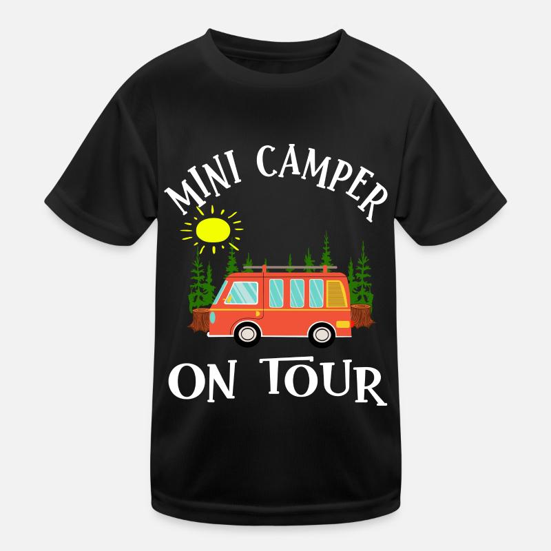 Klein Camper on Tour Roadtrip Camping Bus Kids Functional T-Shirt