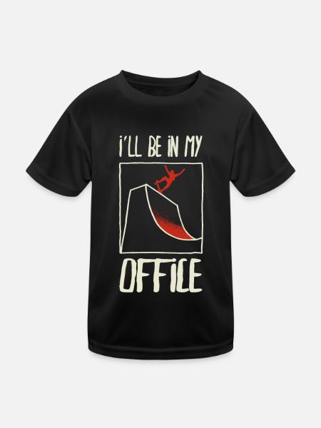 Skateboard Ill Be In My Office Drôle Skater - T-shirt sport Enfant - noir - Devant