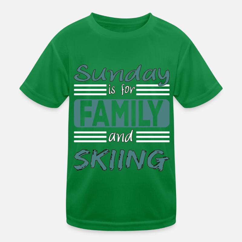 Le dimanche est pour la famille et le ski Spruch T-shirt sport Enfant