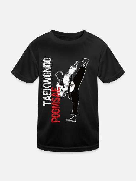 Cool Taekwondo Poomsae Blackbelt Uniform - Kids Functional T-Shirt - black - Front