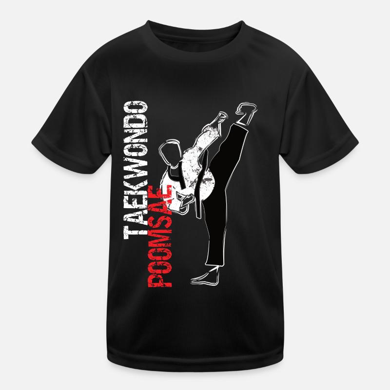 Cool Taekwondo Poomsae Blackbelt Uniform Kids Functional T-Shirt