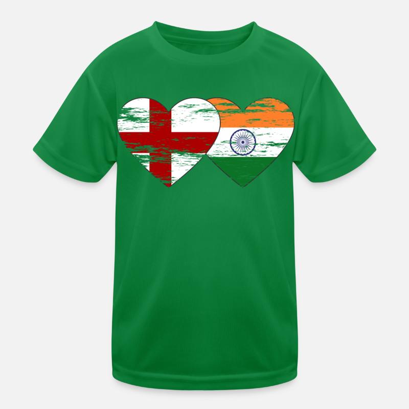 Drapeau de l’Angleterre et de l’Inde utilisé T-shirt sport Enfant