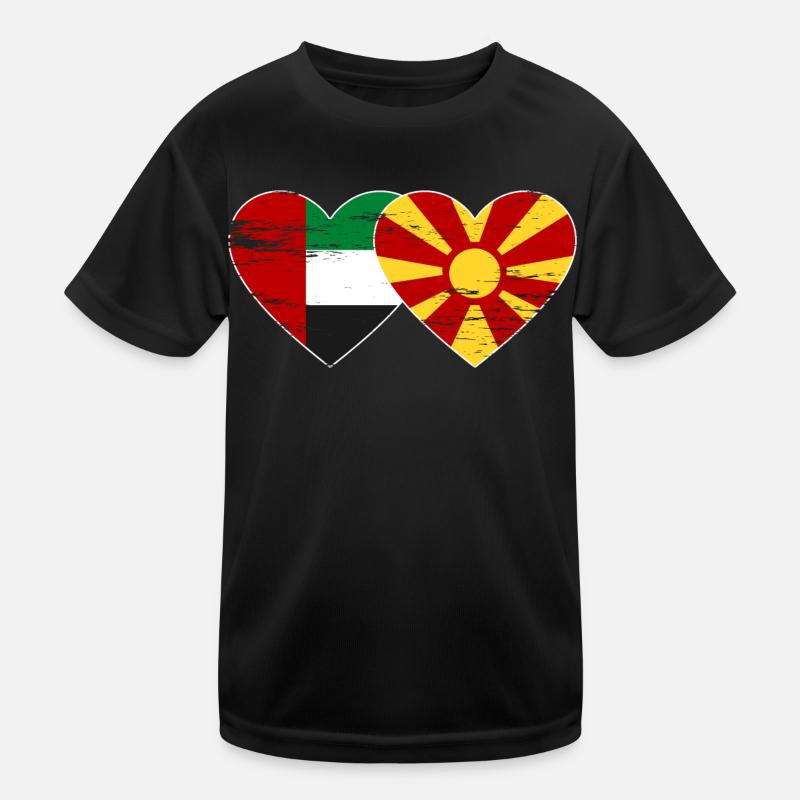 Émirats arabes unis Drapeau de la Macédoine T-shirt sport Enfant