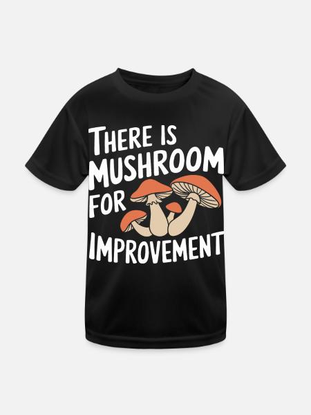 Pilz Pilze Funghi Champignon - Kinder Funktions-T-Shirt - Schwarz - Vorne