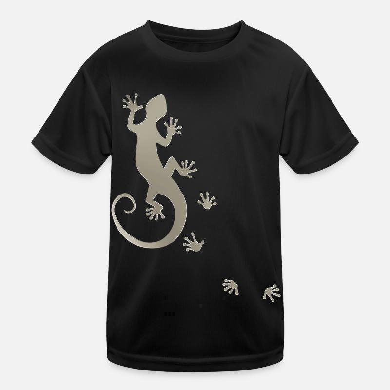 running gecko silver - Kinder Funktions-T-Shirt - Schwarz