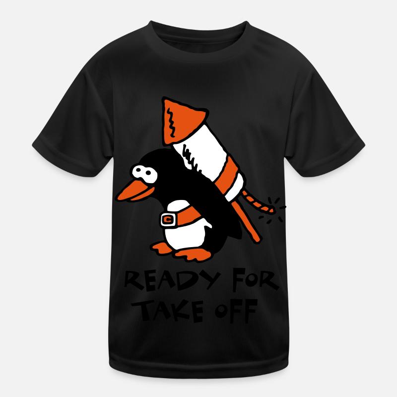 rocket_pinguin_c_3c Kinder Funktions-T-Shirt