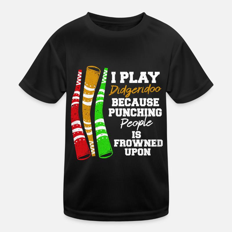 Didgeridoo - Kinder Funktions-T-Shirt - Schwarz