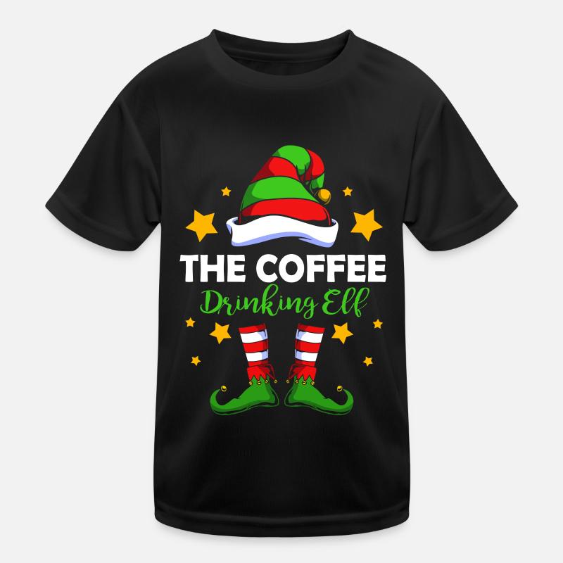 Elf Elf Christmas Gift Coffee Kids Functional T-Shirt