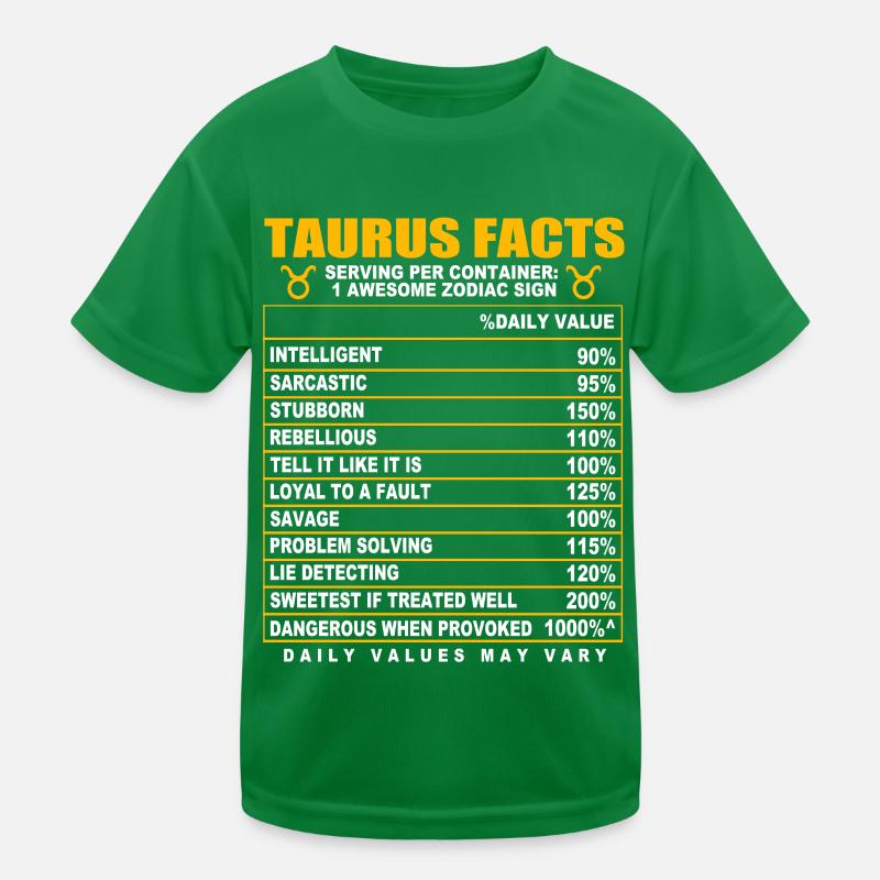 Taurus Zodiac Kids Functional T-Shirt