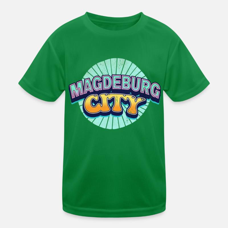 Magdeburg Germany City Font Pop Art Comic Kids Functional T-Shirt