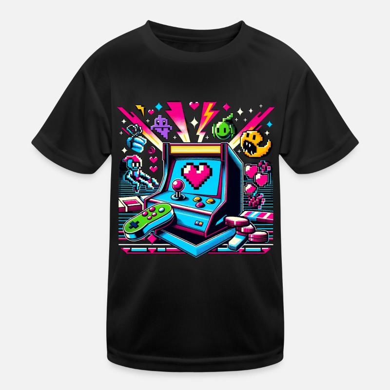 Pixel-Kunst Arcade-Spiel Kinder Funktions-T-Shirt