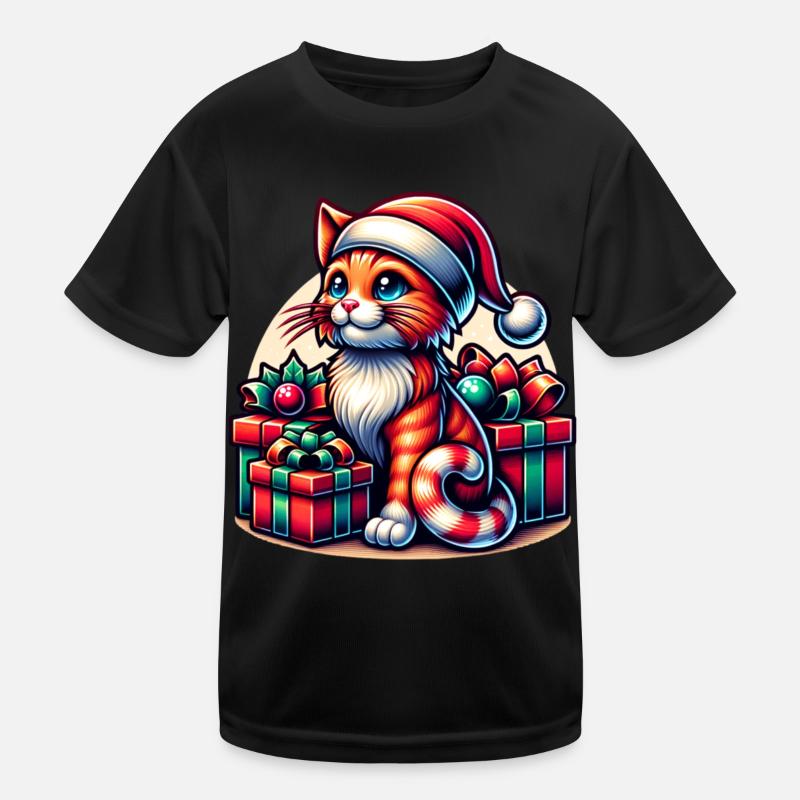 Noël chat T-shirt sport Enfant