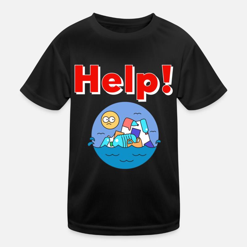 Plastik Umweltschutz Kinder Funktions-T-Shirt
