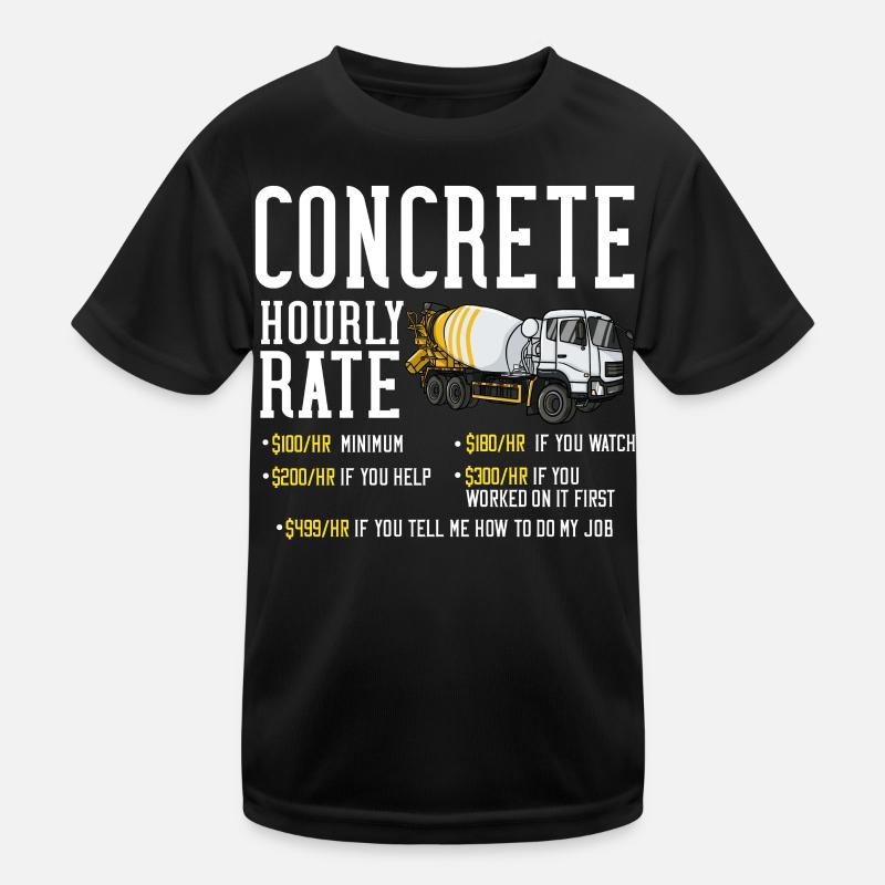 Driving mixer concrete mixer concrete construction site Kids Functional T-Shirt