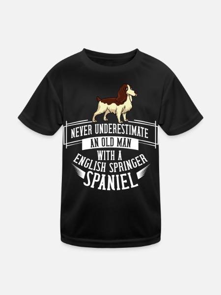 English Springer Spaniel Chiots propriétaire - T-shirt sport Enfant - noir - Devant