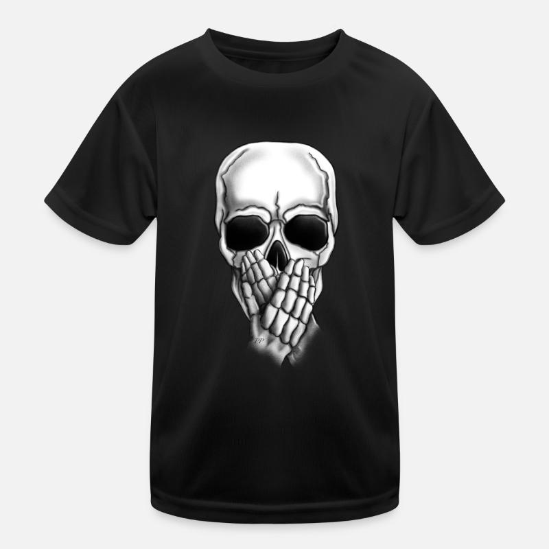 Skull Not Speaking Kids Functional T-Shirt