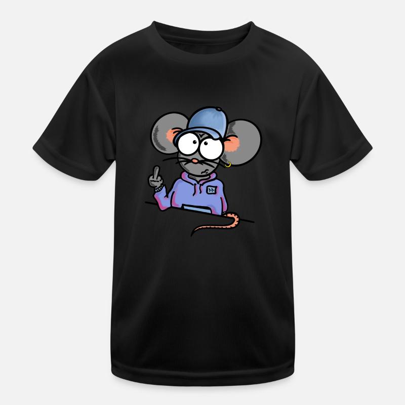 Mouse shows middle finger Kids Functional T-Shirt