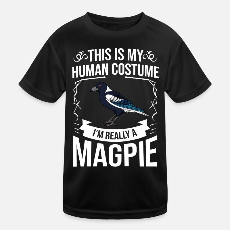 Elster Vogel Rabe Federn Tier Singvögel Kinder Funktions-T-Shirt