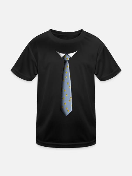 Cravate avec canard - T-shirt sport Enfant - noir - Devant