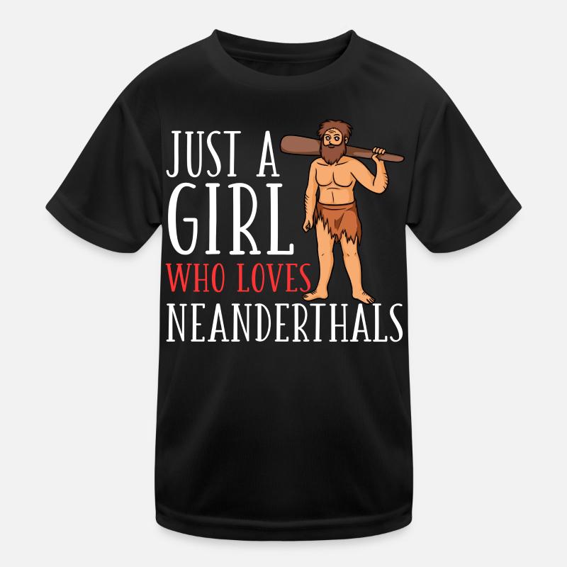 Neandertal Test Homme des cavernes Humains T-shirt sport Enfant