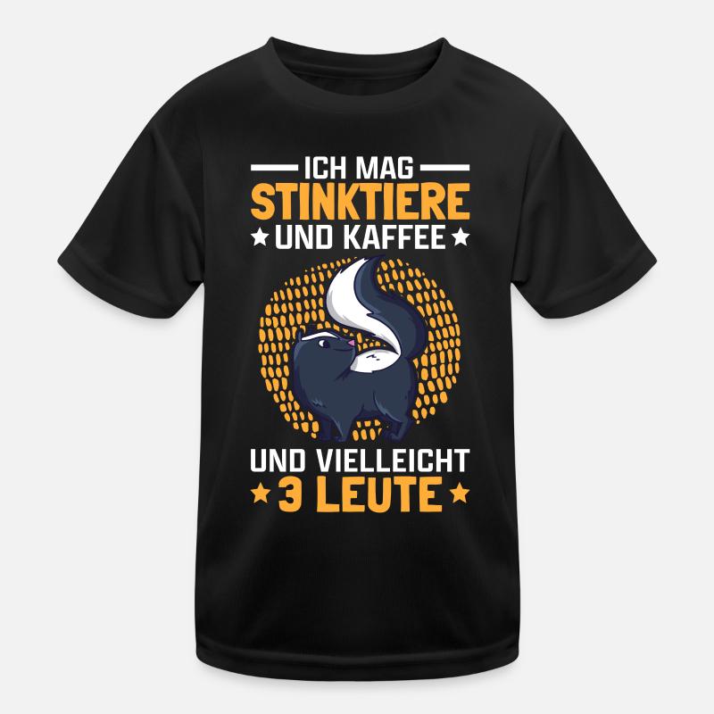 Stinktier und Kaffee Stinkdachs Skunk Kinder Funktions-T-Shirt