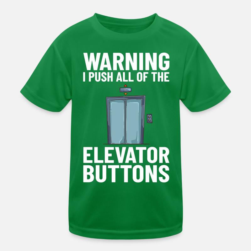 Elevator Elevator System Technician Elevator Lift Kids Functional T-Shirt