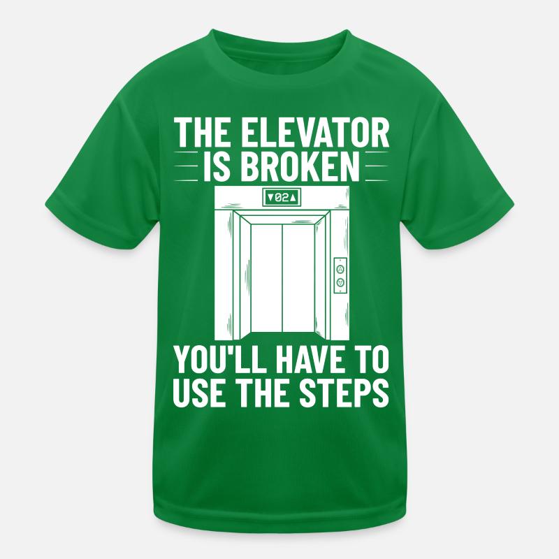 Elevator Elevator System Technician Elevator Lift Kids Functional T-Shirt