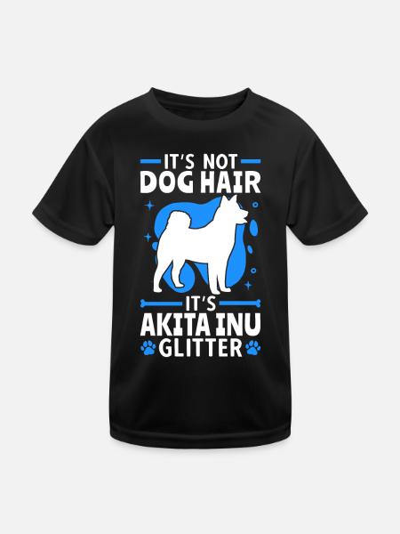 This is Akita Glitter Japanese Akita Inu - Kids Functional T-Shirt - black - Front