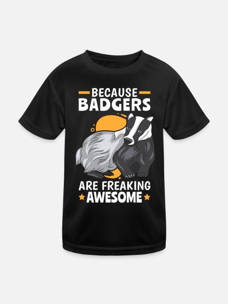 Honey badgers are fantastic marten badgers - Kids Functional T-Shirt - black - Front