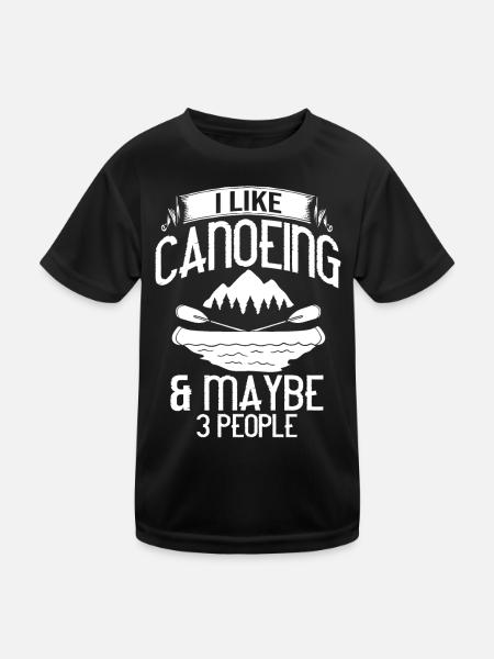 Kanufahren Paddel Kajak Kanu Boot Paddelboot - Kinder Funktions-T-Shirt - Schwarz - Vorne