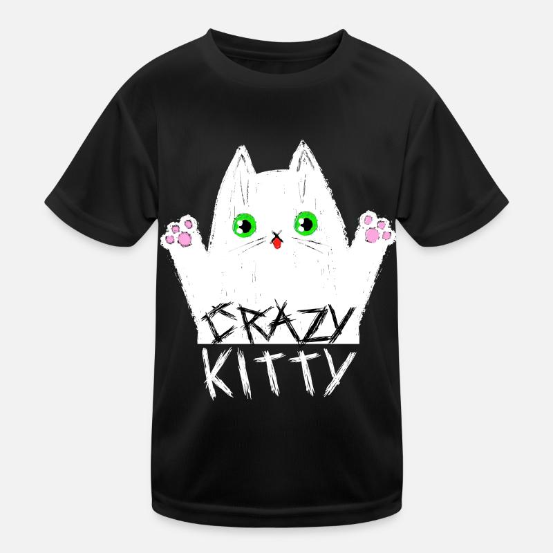 Crazy Kitty Kinder Funktions-T-Shirt
