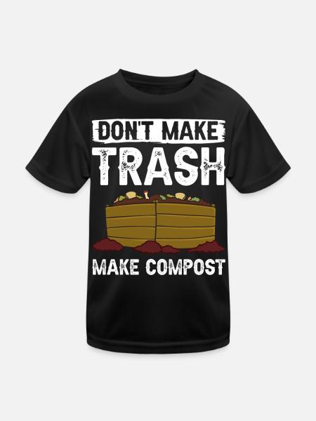 Composting Compost Worm Waste - Kids Functional T-Shirt - black - Front