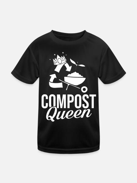 Composting Compost Worm Waste - Kids Functional T-Shirt - black - Front