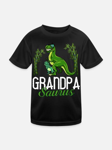 Grand-père dinosaure Grand-père Saurus Opasaurus - T-shirt sport Enfant - noir - Devant