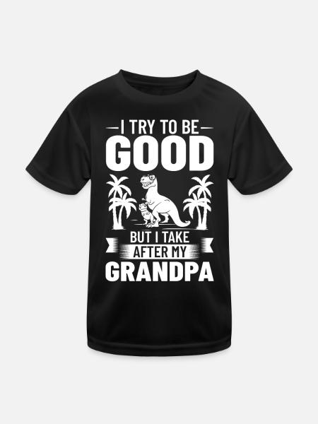 Grand-père dinosaure Grand-père Saurus Opasaurus - T-shirt sport Enfant - noir - Devant
