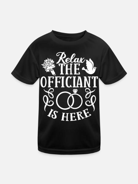 Trauungsleiter Eheoffizier Priester Pfarrer Ehe - Kinder Funktions-T-Shirt - Schwarz - Vorne