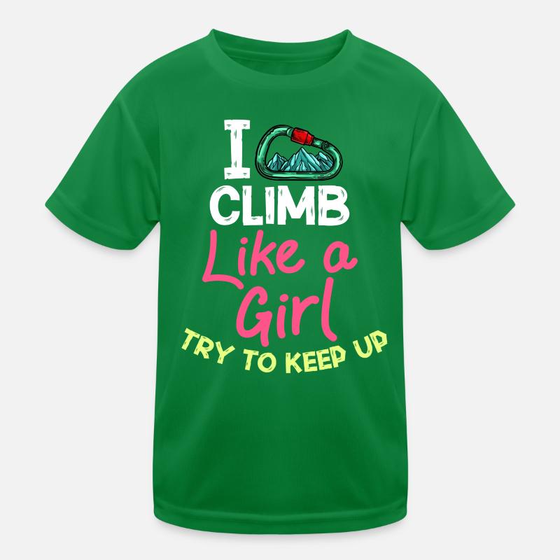 Felsklettern Klettern Indoor Bouldern Mädchen Wand Kinder Funktions-T-Shirt