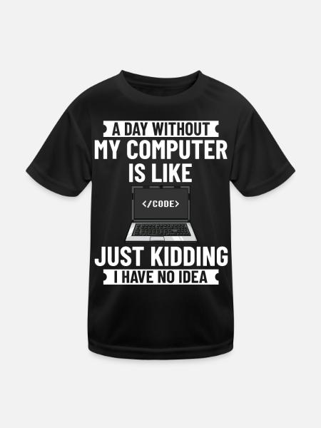 Programmierer Programmieren Computerentwickler Pc - Kinder Funktions-T-Shirt - Schwarz - Vorne