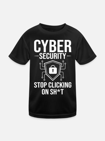 Cyber Security Information Computer Sicherheit - Kinder Funktions-T-Shirt - Schwarz - Vorne