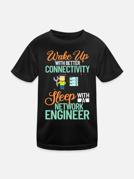 Netzwerkingenieur Network Engineer Computer - Kids Functional T-Shirt - black - Front