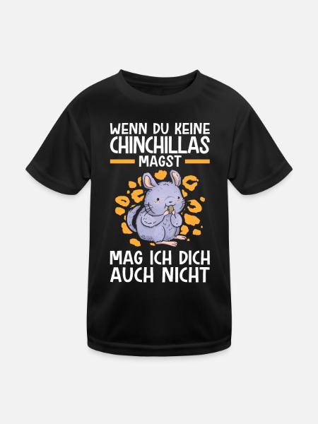 Chinchilla nicht mögen Nagetier Wollmaus - Kinder Funktions-T-Shirt - Schwarz - Vorne