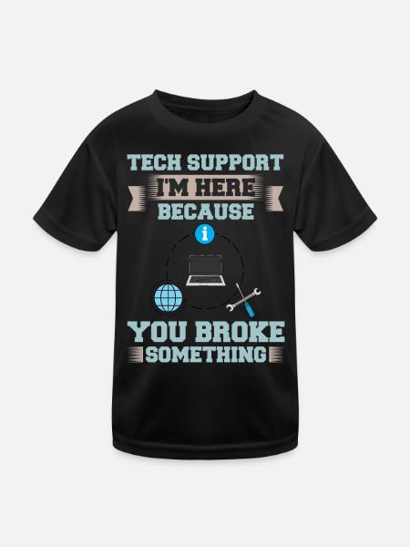 Support technique Assistance technique informatique Helpdesk - T-shirt sport Enfant - noir - Devant