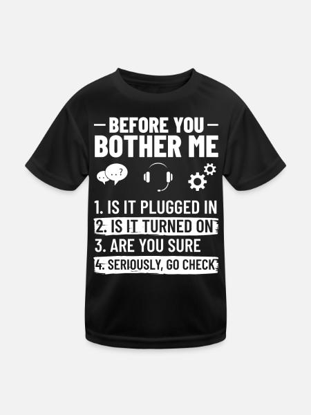 Support technique Assistance technique informatique Helpdesk - T-shirt sport Enfant - noir - Devant