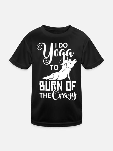 Yoga Licorne Débutant Entraînement Citations Méditation - T-shirt sport Enfant - noir - Devant