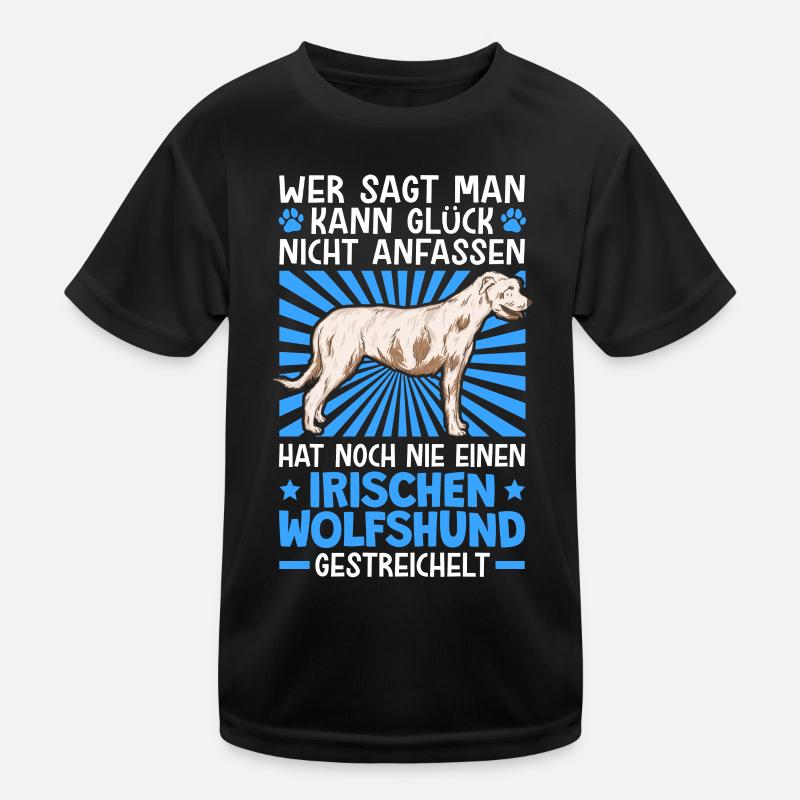 Irischer Wolfshund Glück anfassen Wolfhound Kinder Funktions-T-Shirt