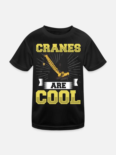 Crane Operator Construction Worker Crane Tower Training - Kids Functional T-Shirt - black - Front