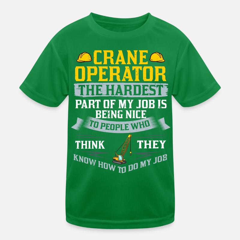 Formation de grutier Ouvrier de la construction Tour de grue T-shirt sport Enfant